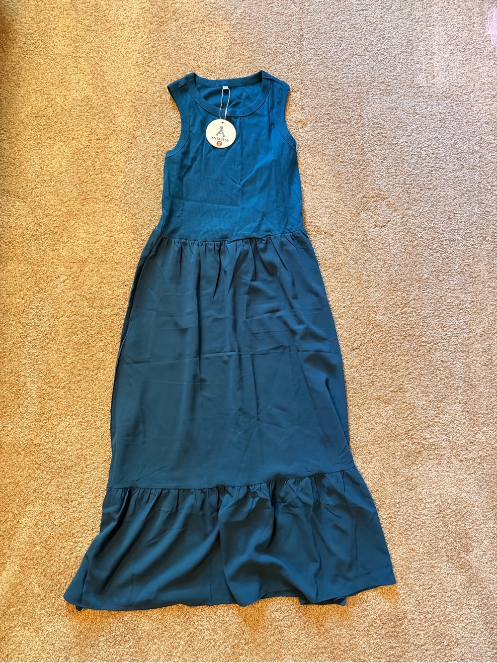 Women’s Teal Tiered Sleeveless Dress